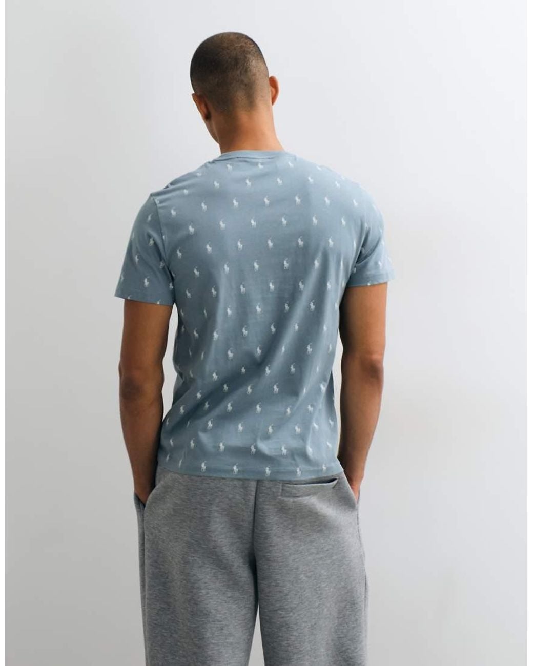Polo Ralph Lauren Blue All Over Icon Logo Lounge T-shirt for men