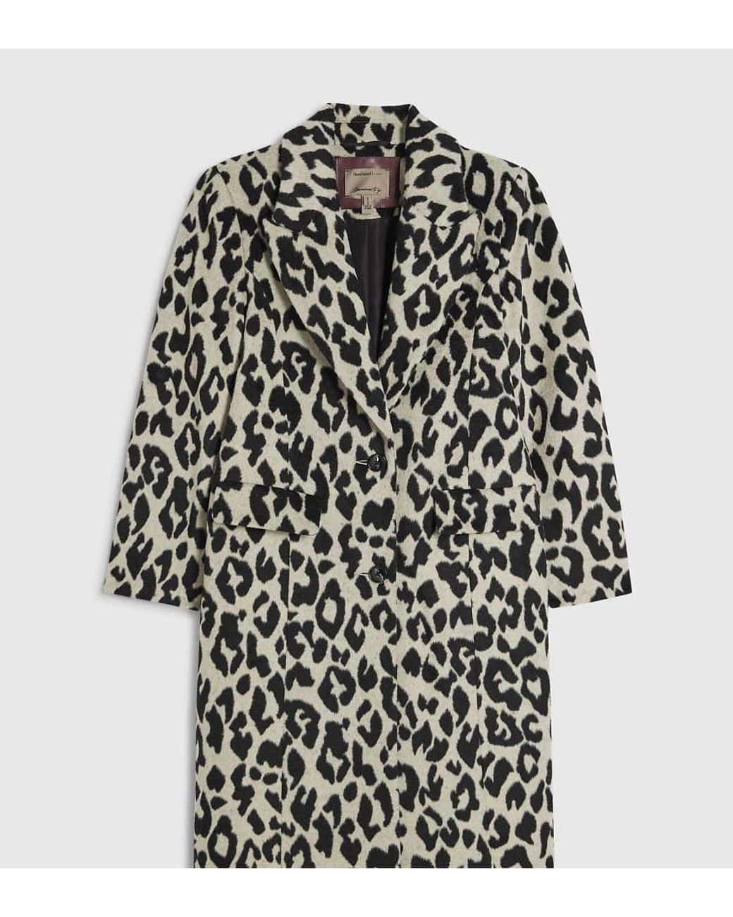 River Island Black Leopard Print Coat
