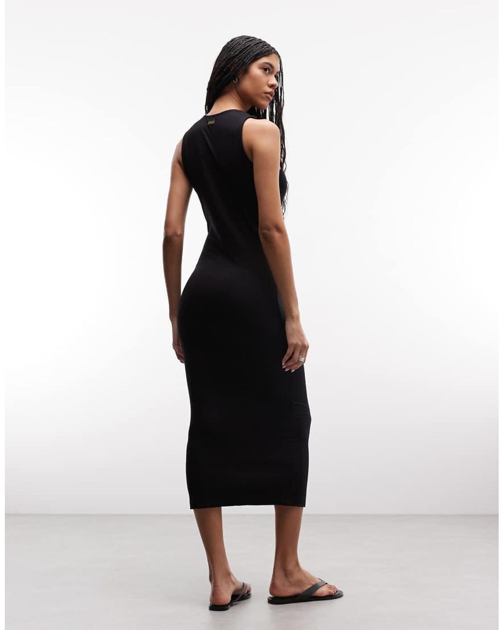 Barbour Natural Cinzia Drape Neck Hardware Midi Dress