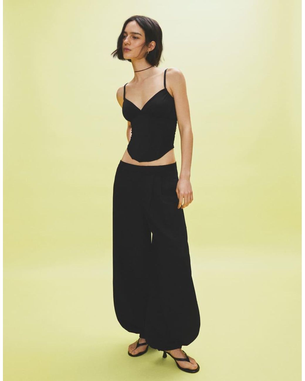 Bershka Metallic Ruched Corset Top