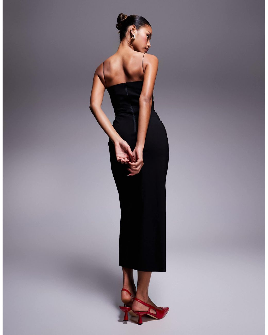 poshmark black dress Women's Nothing Ever Changed Ivory & Black Print Satin Maxi Dress | Size: L