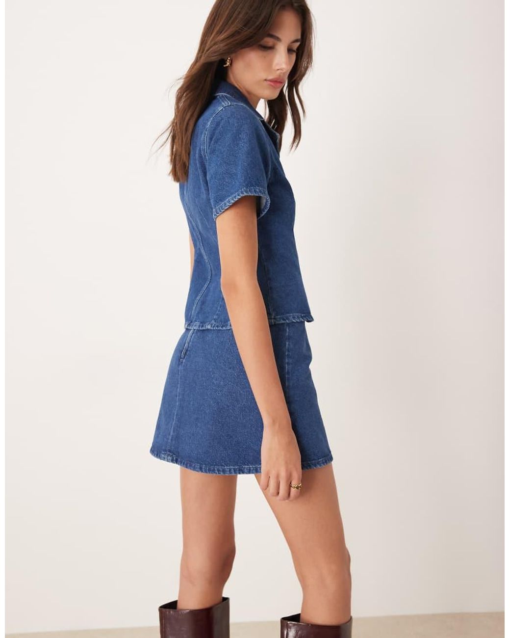 ASOS Blue Denim Mini Skirt Co-ord