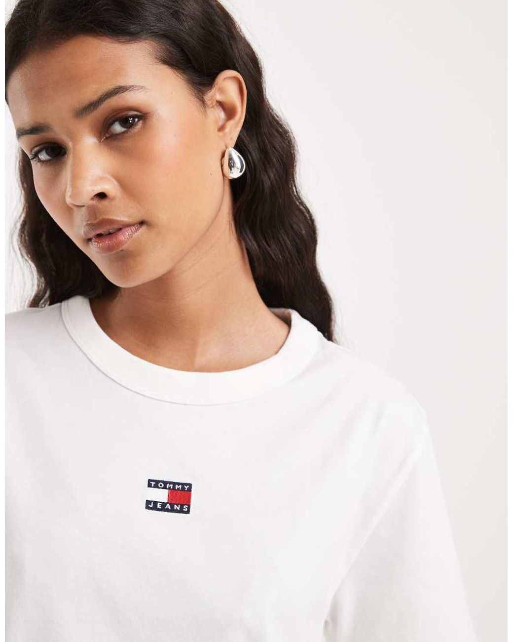 Tommy Hilfiger White Badge Logo Boxy Fit T-shirt