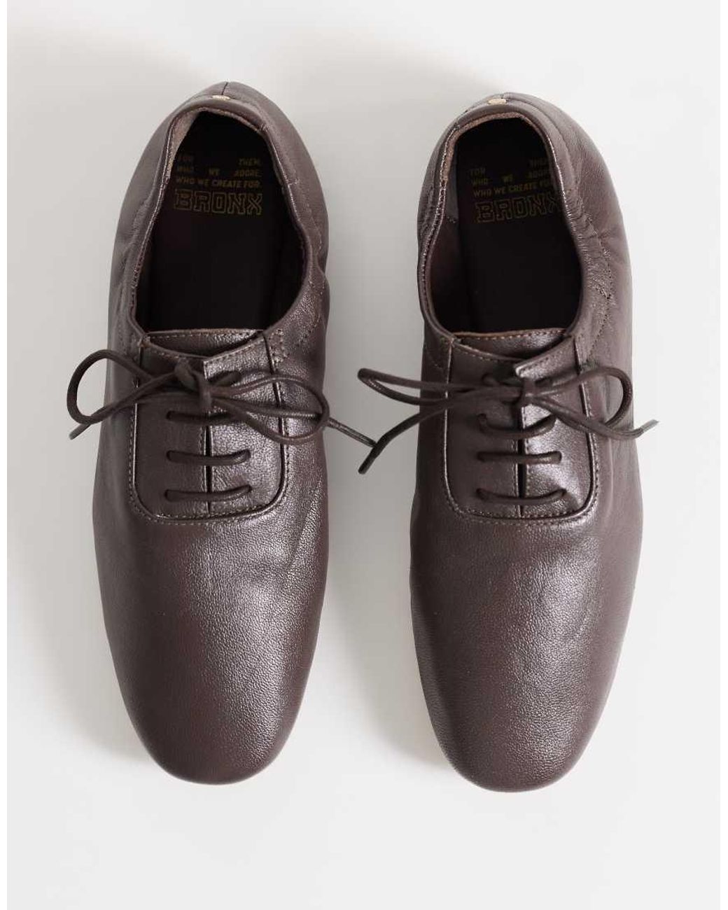 Bronx Brown Jazz-ette Lace Up Flat Shoes
