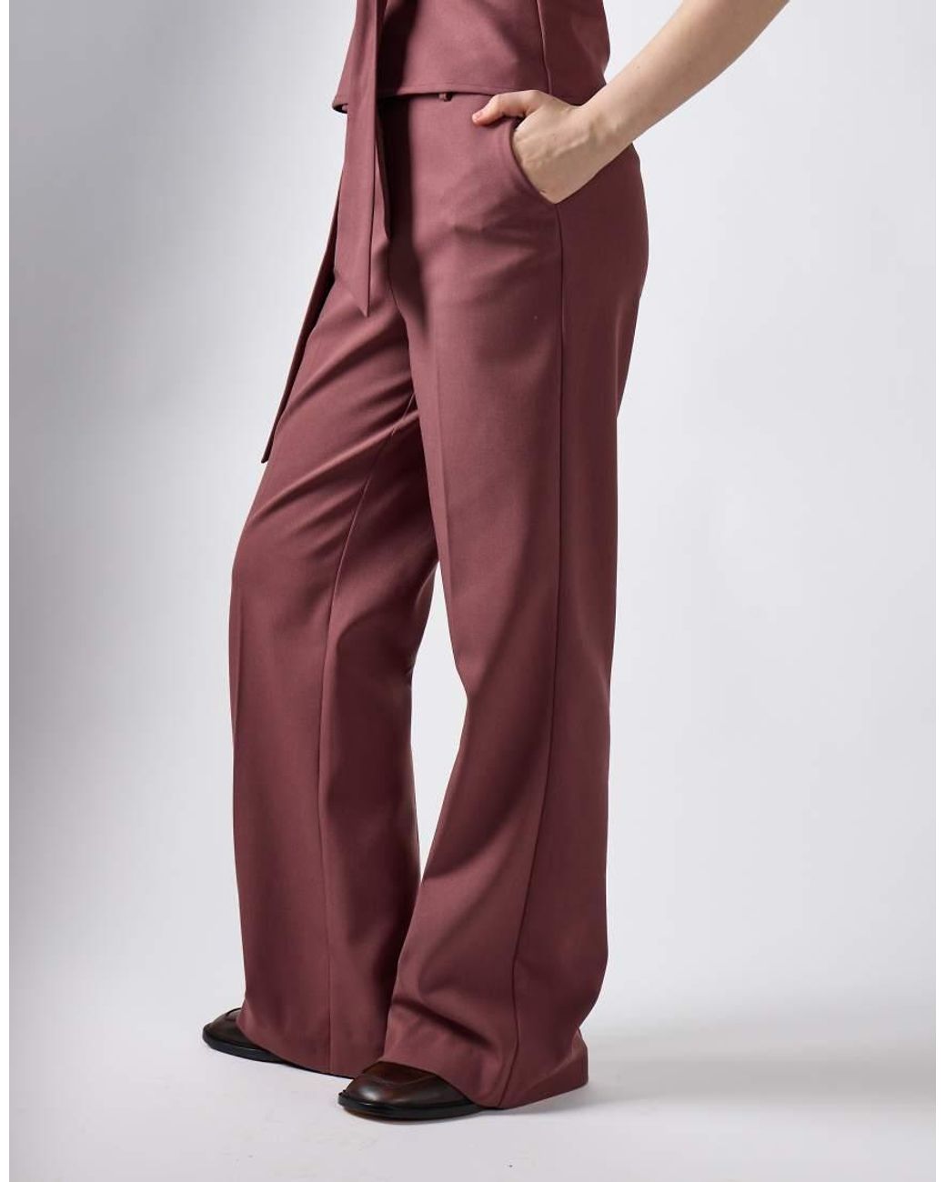 NARRATED Red Flare Suit Trousers