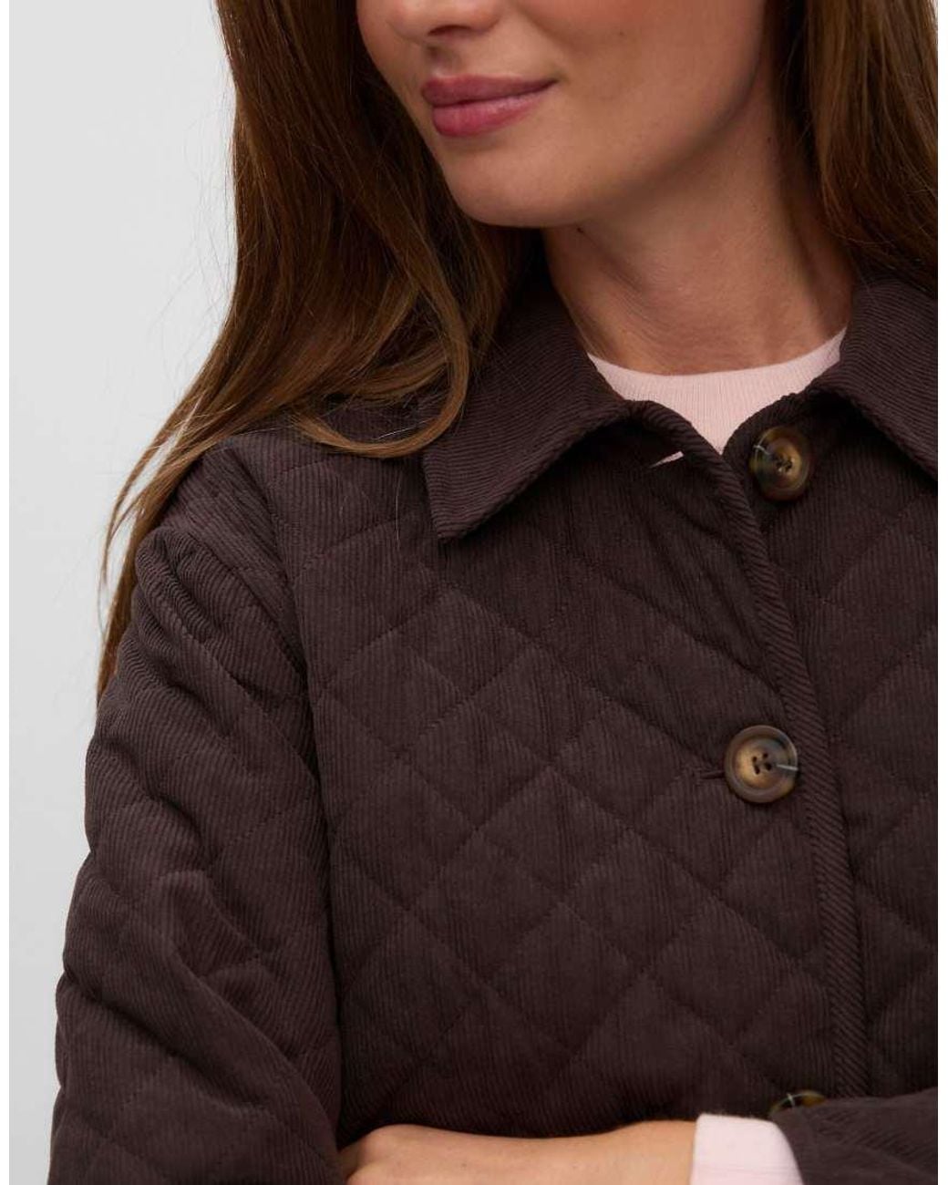 Vero Moda Blue Ara Quilted Spread Collar Jacket