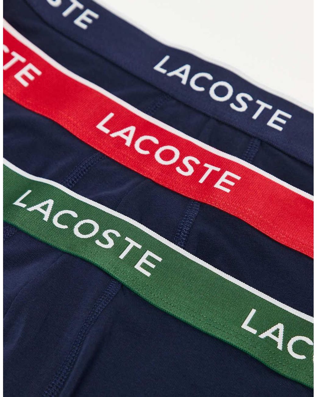 Lacoste Blue 3 Pack Trunks for men
