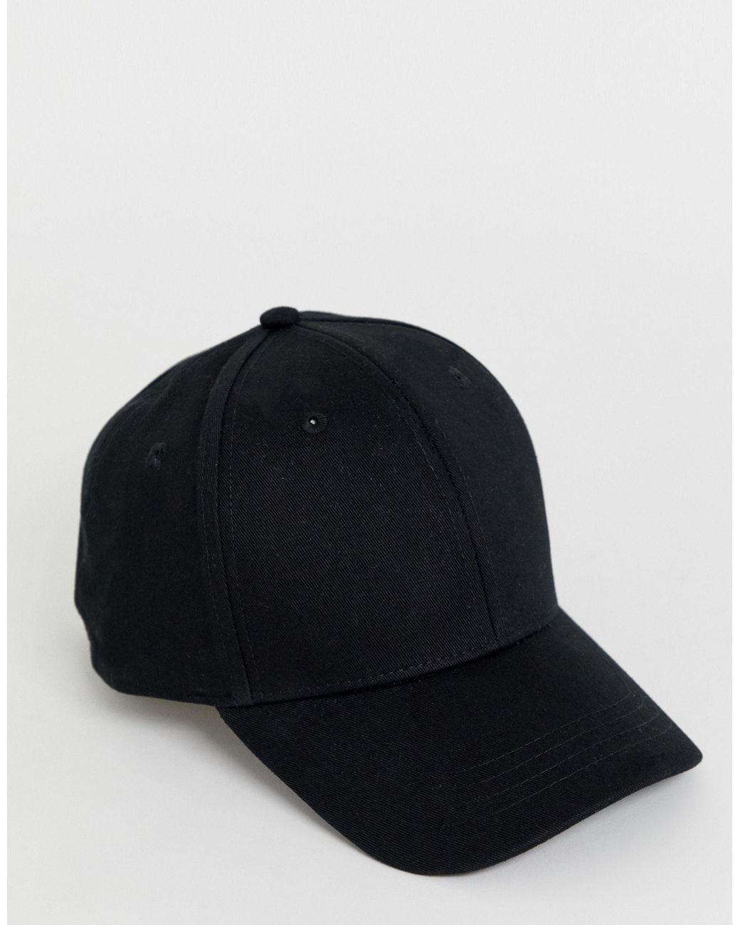 Jack & Jones Cotton Baseball Cap in Black for Men | Lyst