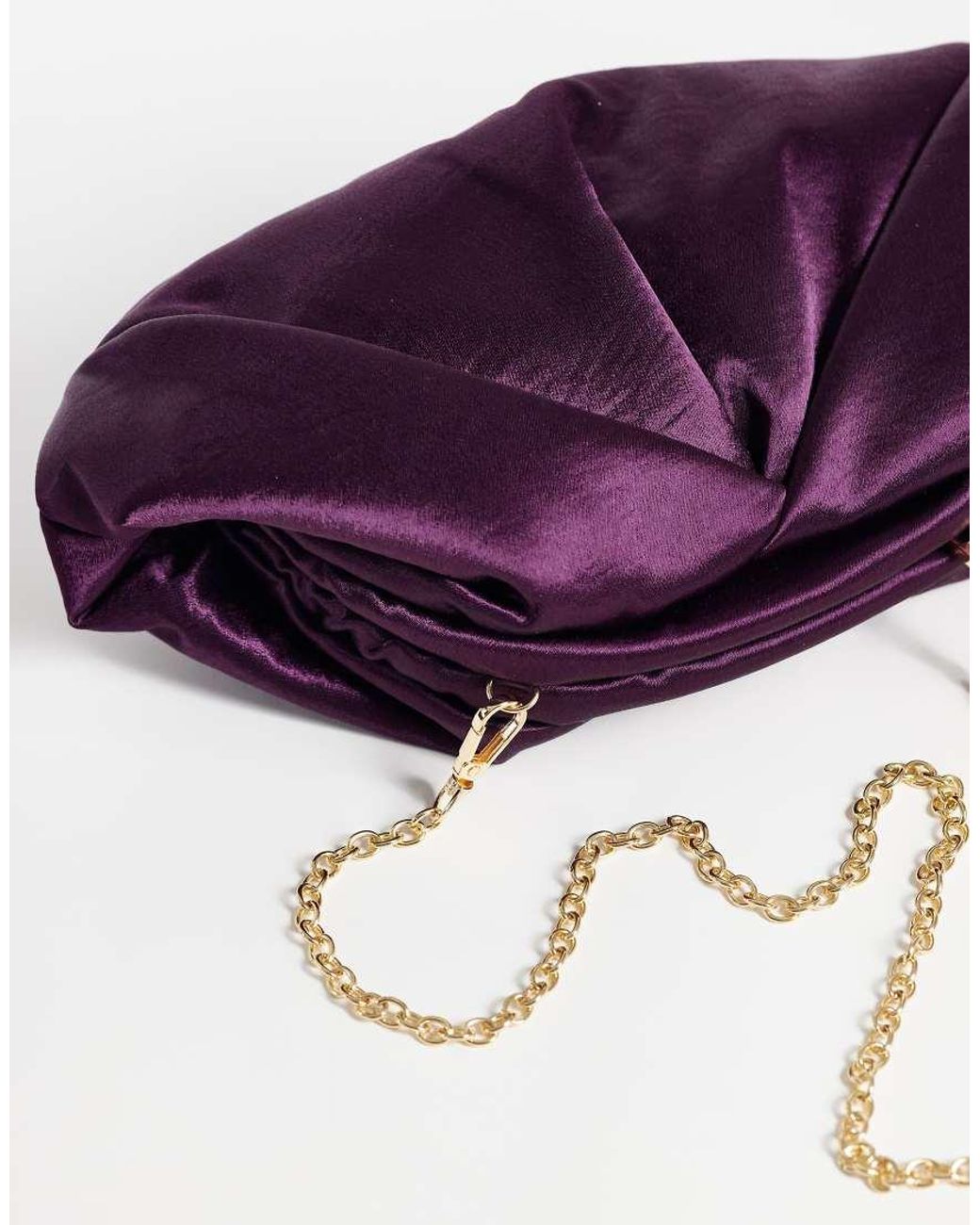ASOS Purple Satin Frame Clutch Bag
