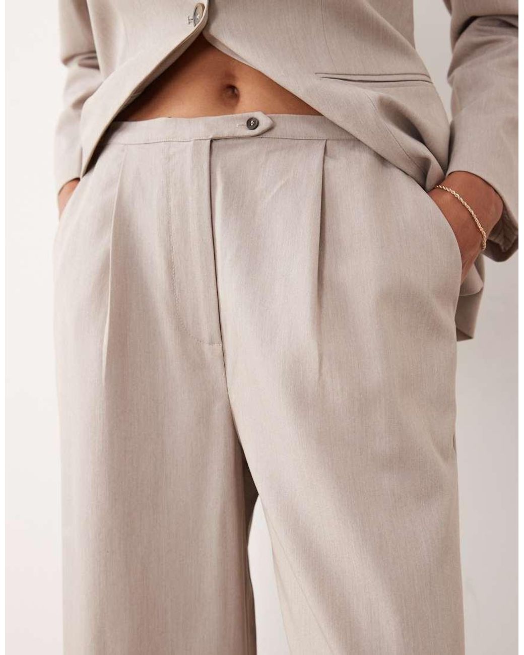 Y.A.S Natural Premium High Waisted Wide Leg Trouser Co-ord
