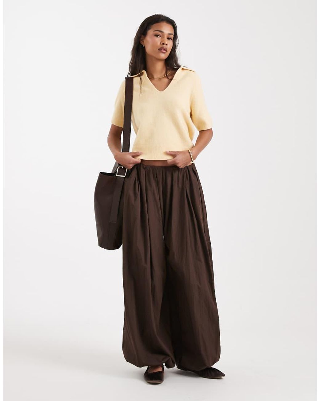 New Look Brown Collared Knitted Tee