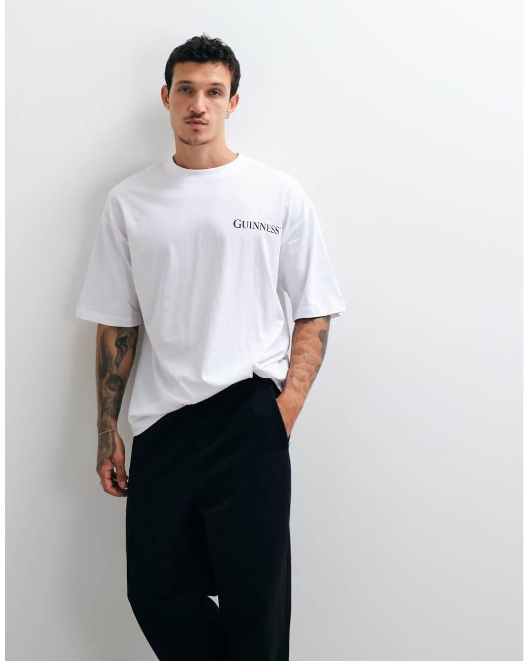 ASOS White Oversized T-shirt With Guinness Print for men