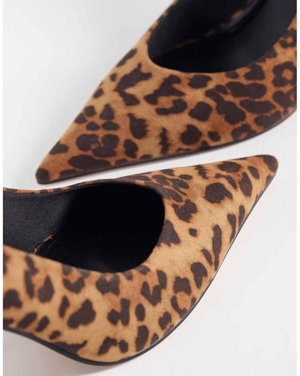 ASOS Brown Wide Fit Prague Pointed Stiletto High Heel Court Shoes