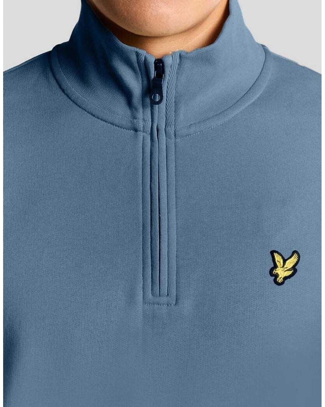 Lyle & Scott Blue Mid Layers Quarter Zip Pullover Sweatshirt for men