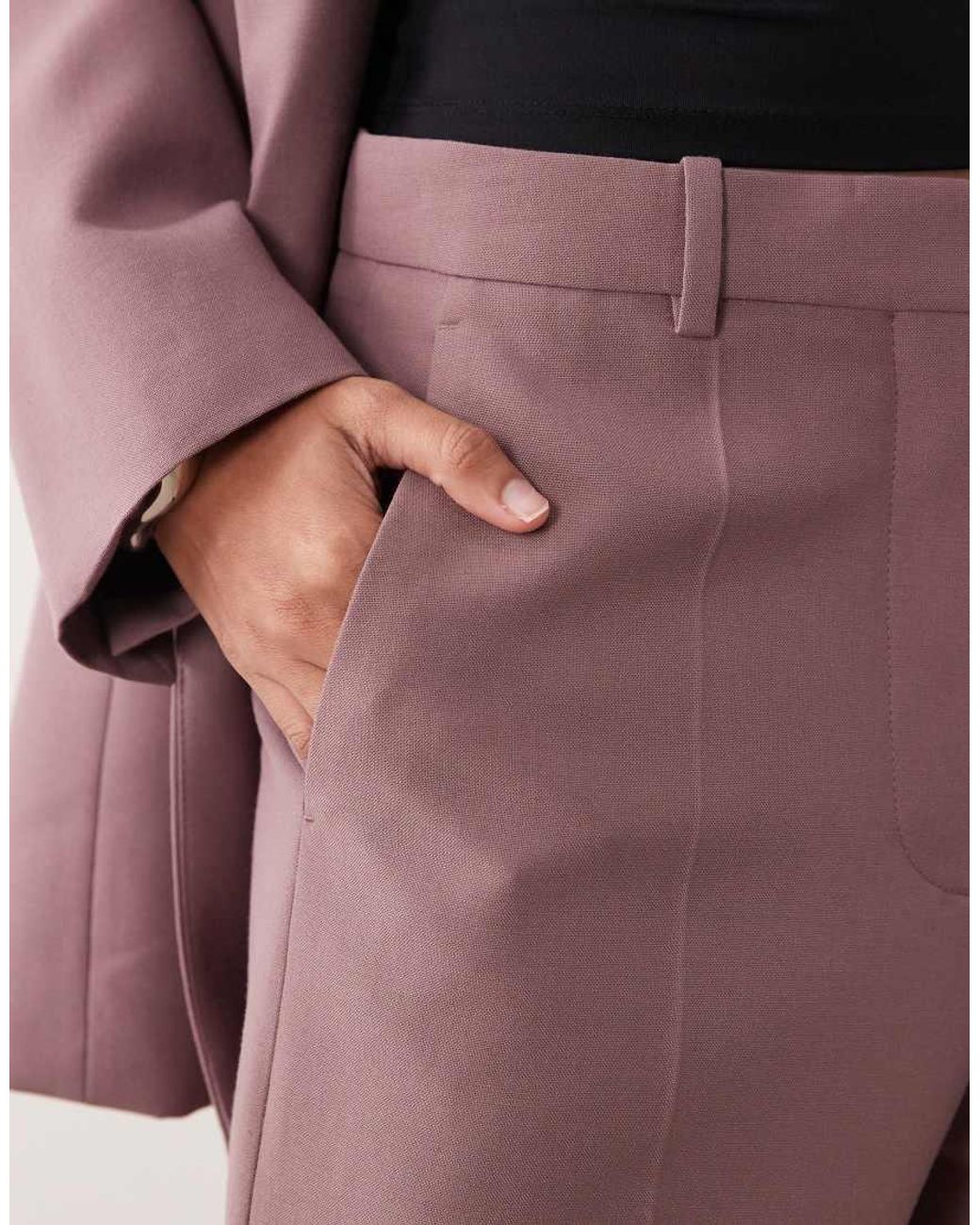 Mango Pink Bangkok Wool Mix Tailored Flared Trouser Co-ord