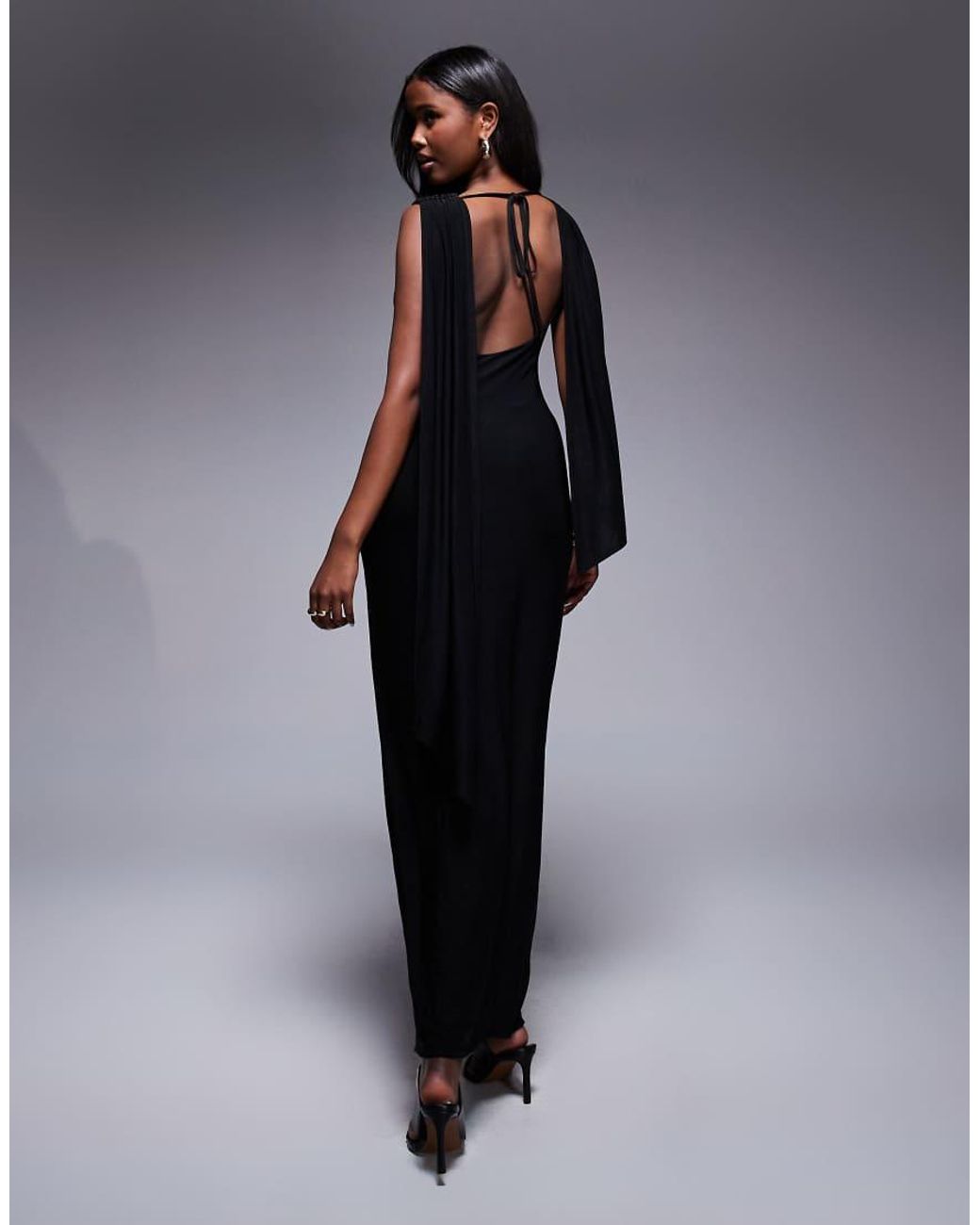 Fashionkilla Double Sculpted Slinky High Neck Open Back Scarf