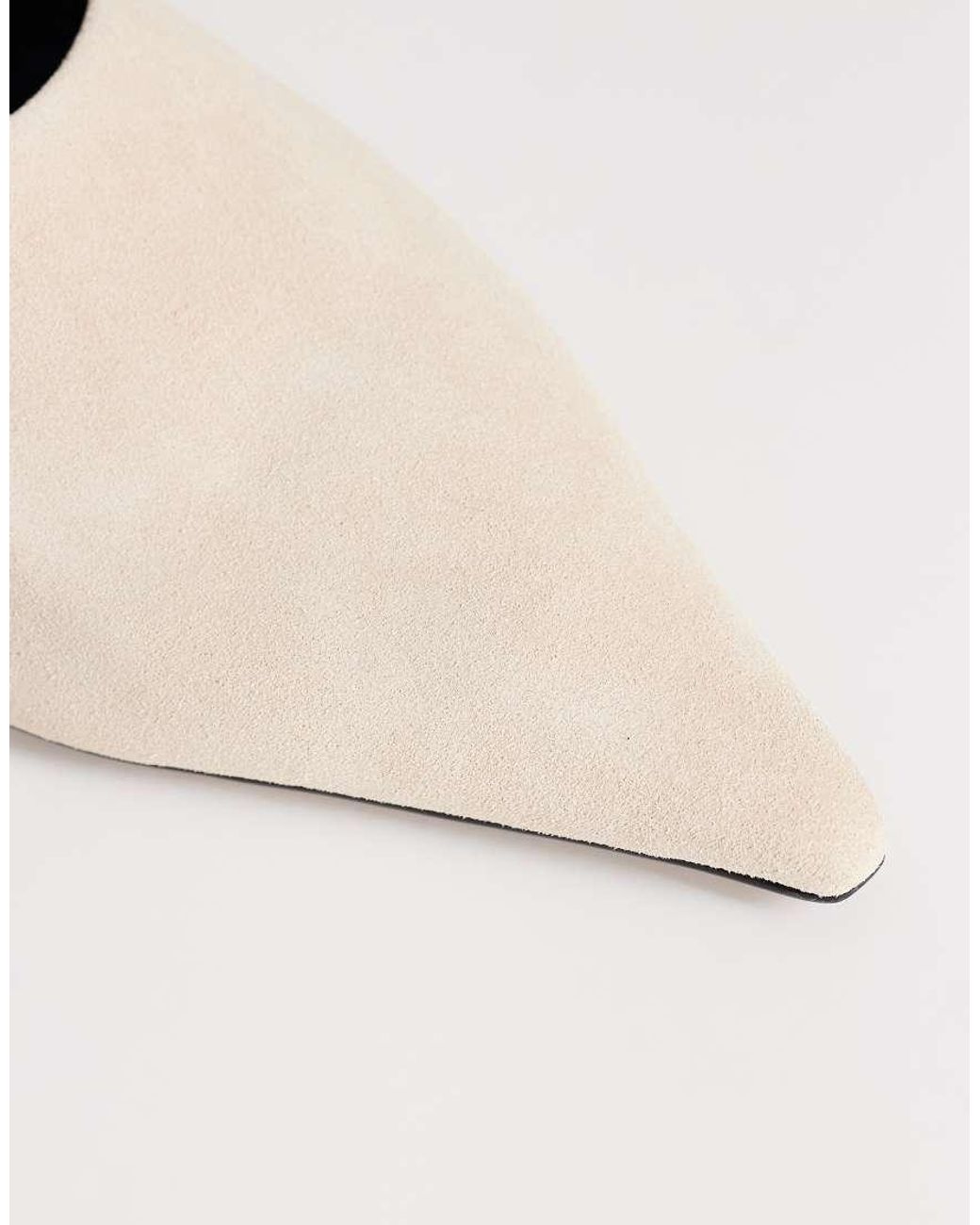 TOPSHOP White Dawn Real Suede Flat Pointed Shoe