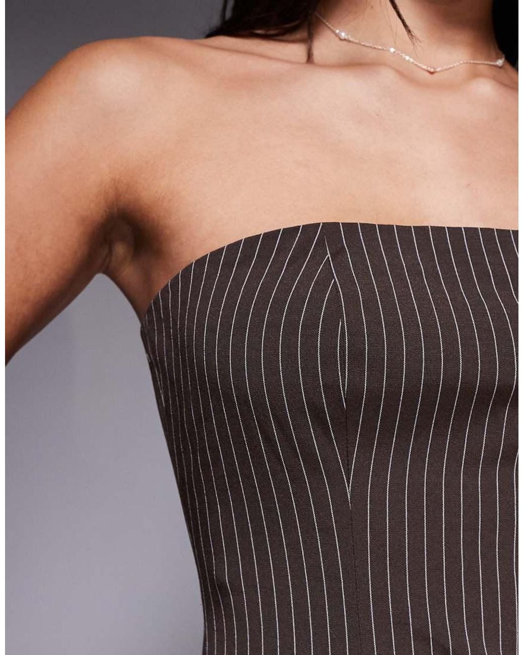 Kaiia Gray Exclusive Tailored Bandeau Longline Top