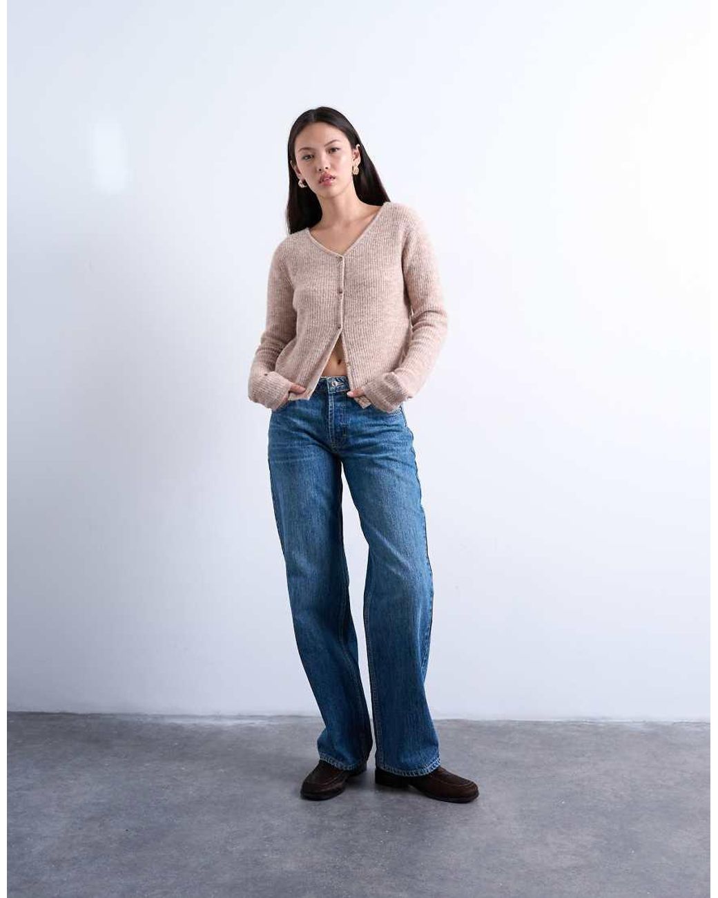 Topshop Hourglass Blue Ember Low Rise Straight Leg Jeans
