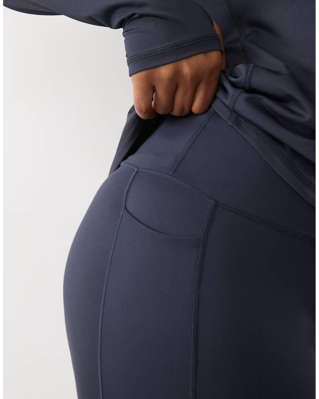 4505 Blue Curve Icon Active Tie Waist Run legging With Phone Pocket