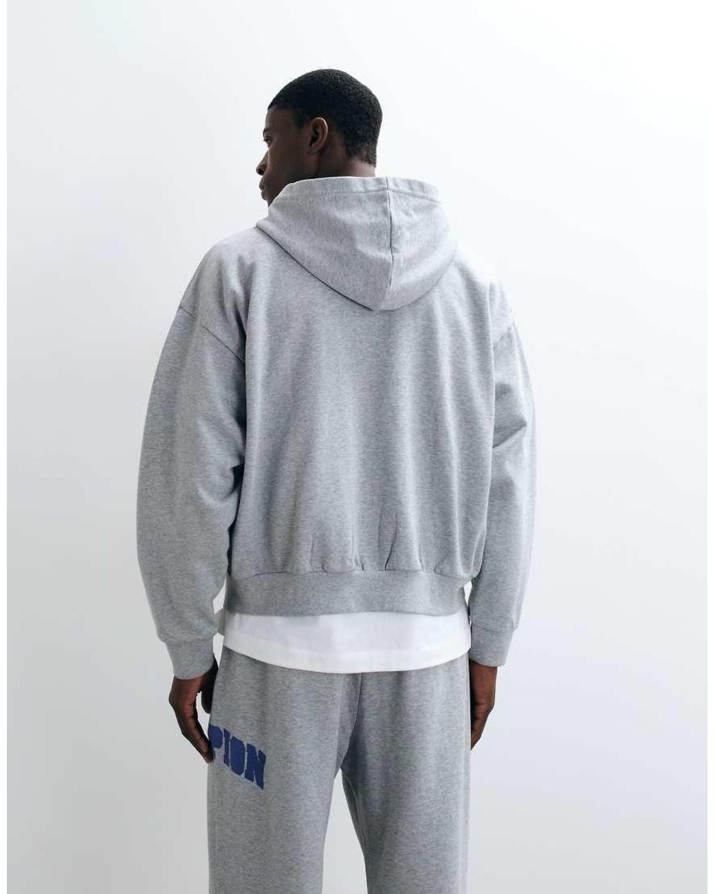 Champion Gray Future Memories Oversized Full Zip Hoodie for men