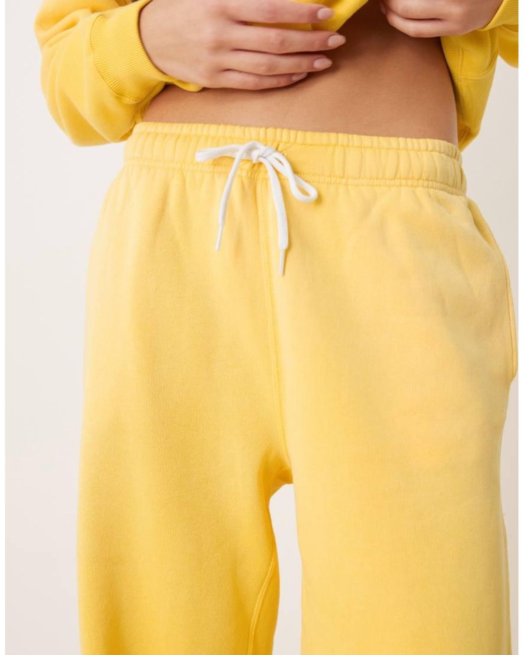 Polo Ralph Lauren Yellow Icon Logo Fleece Wide-leg Sweatpant