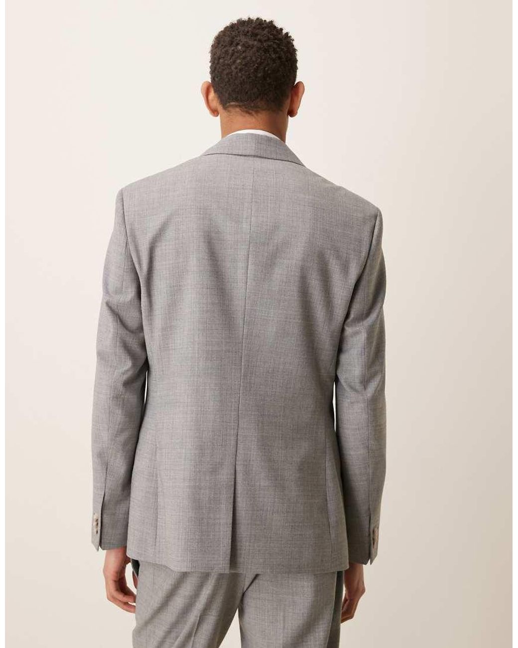 ASOS Gray Wool Mix Slim Suit Jacket for men