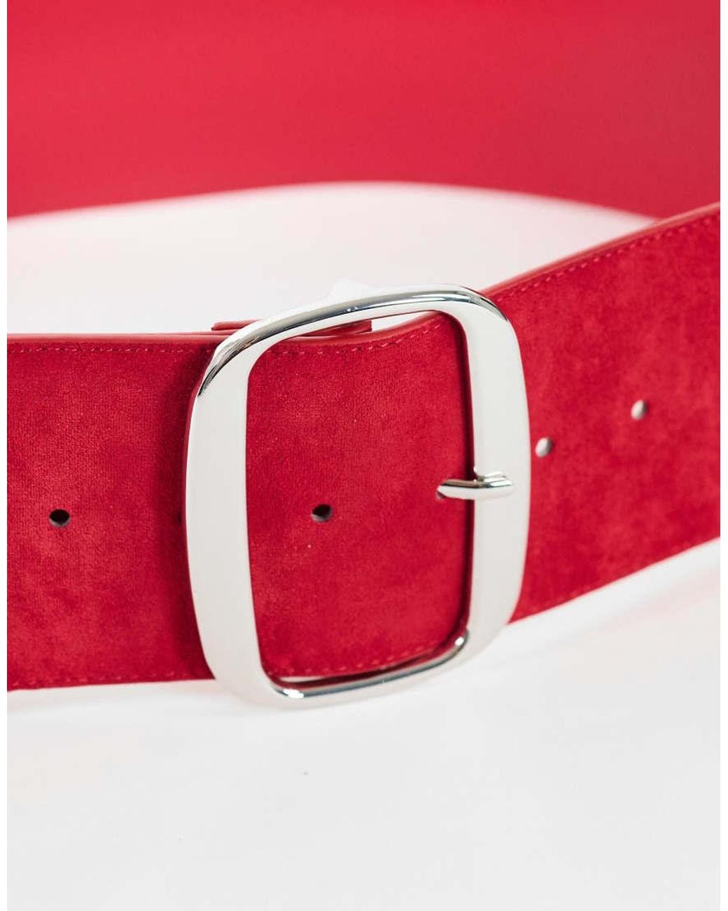 TOPSHOP Red Brittany Suedette Wide Belt