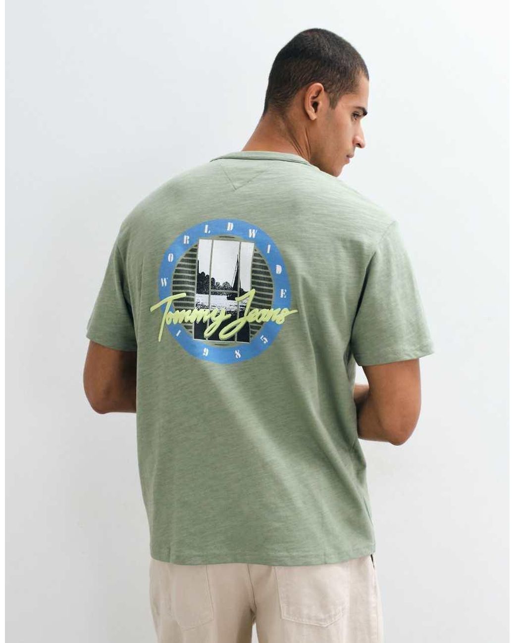 Tommy Hilfiger Blue Novelty Back Print Relaxed Fit T-Shirt for men