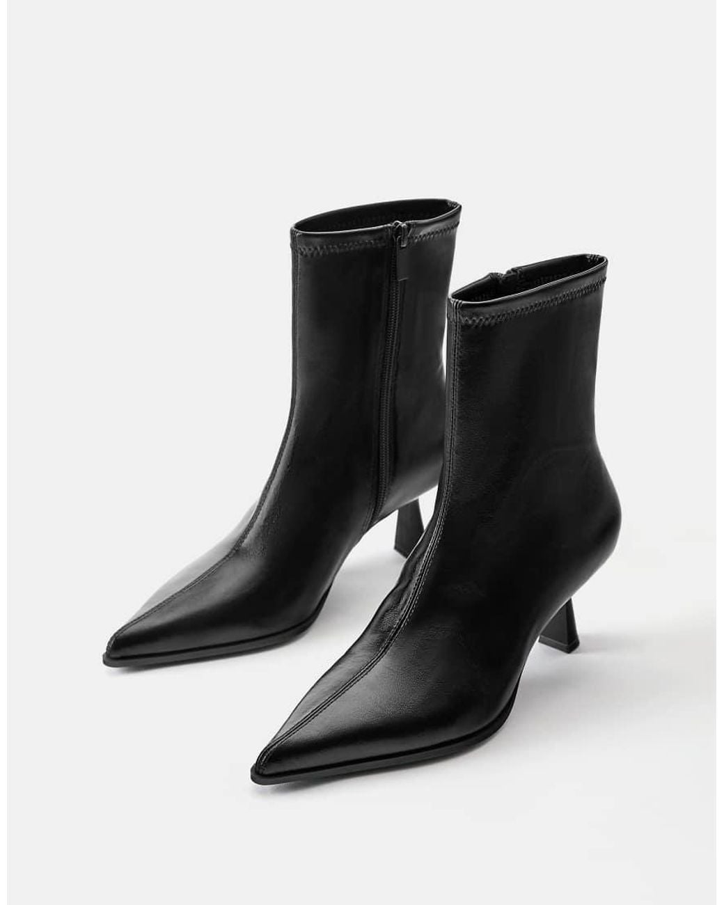 Pull&Bear Black Stiletto Heel Ankle Boots