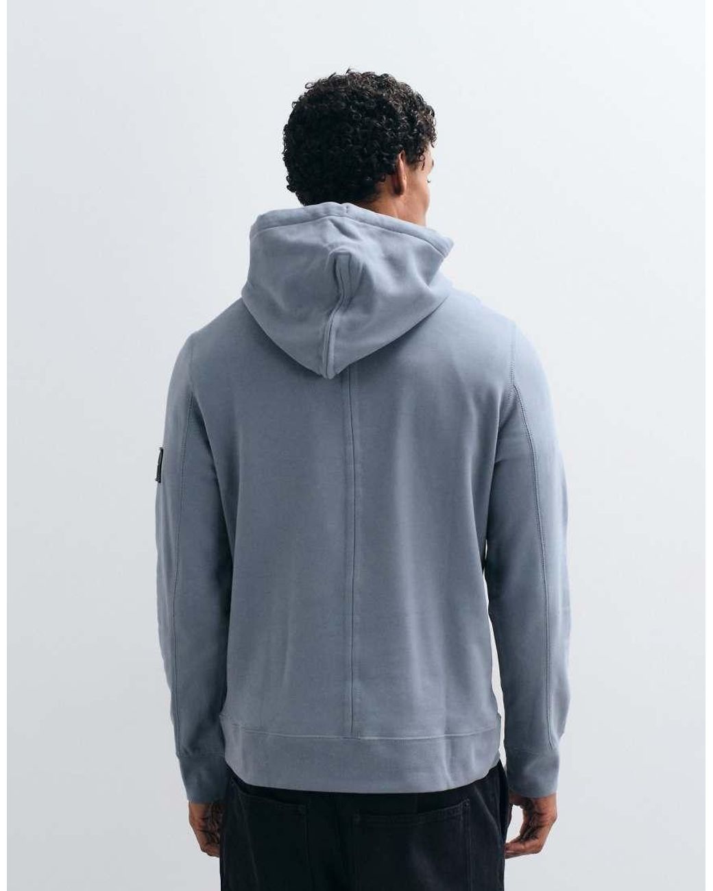 Calvin Klein Blue Terry Badge Hoodie for men