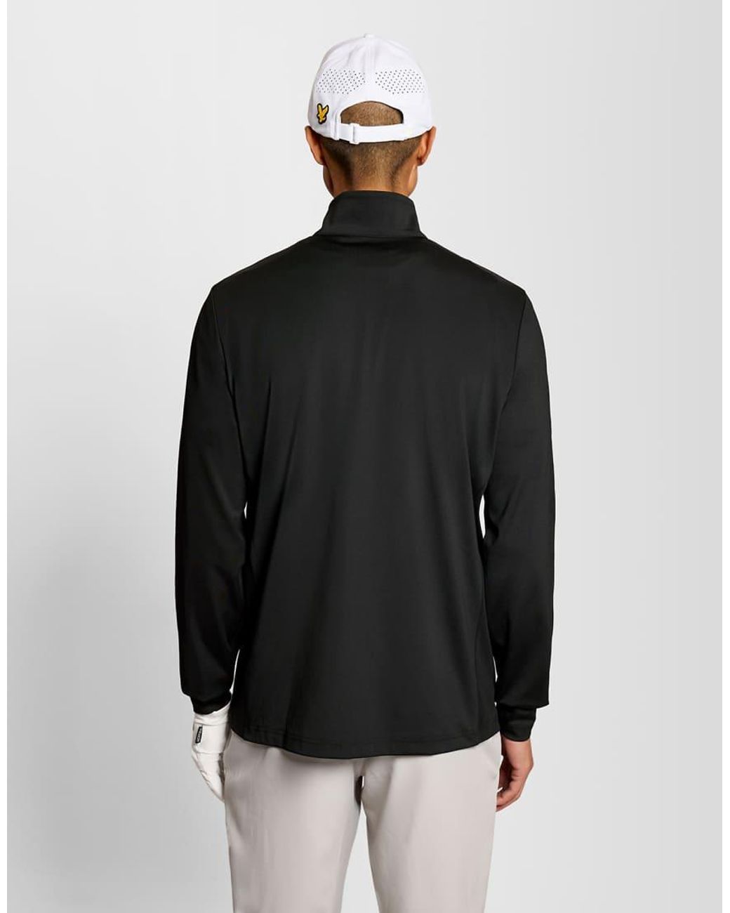 Lyle & Scott Black Mid Layers Golf Core Quarter Zip Midlayer for men