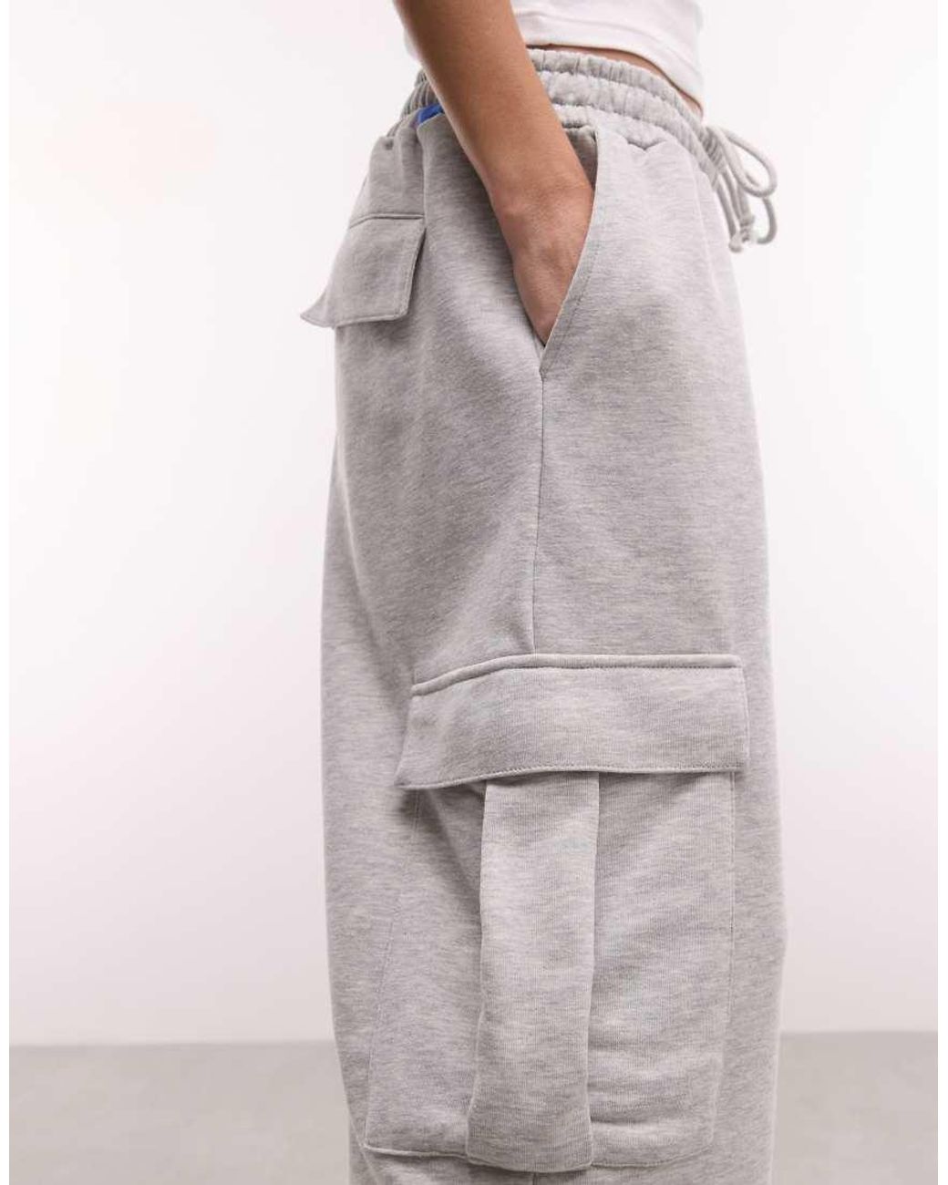Collusion Gray Grey Marl Cargo baggy Jorts