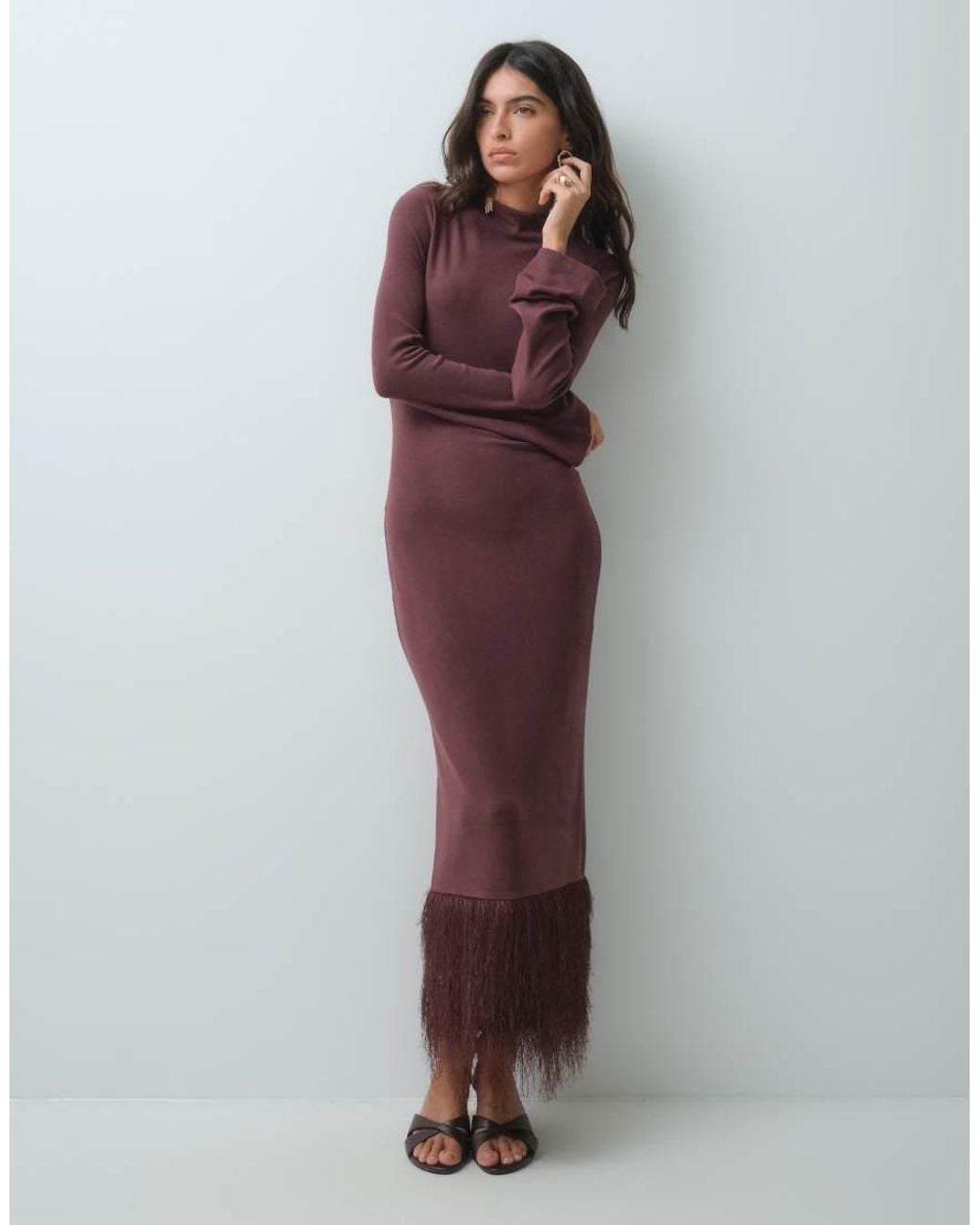 ASOS Purple Supersoft Fluffy Midi Dress
