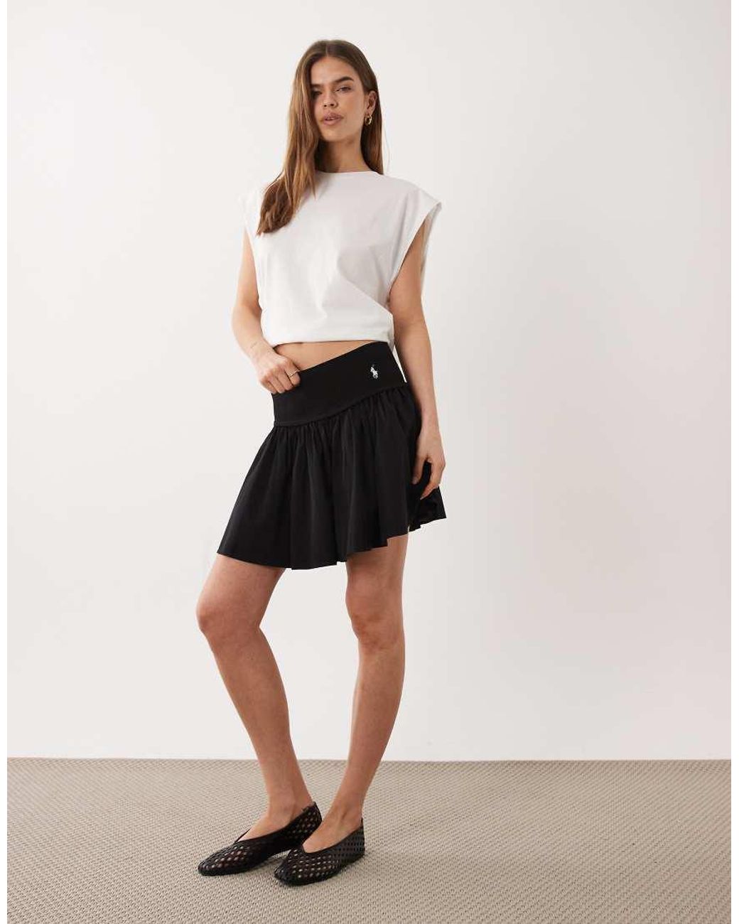 Polo Ralph Lauren White Woven A-Line Skirt