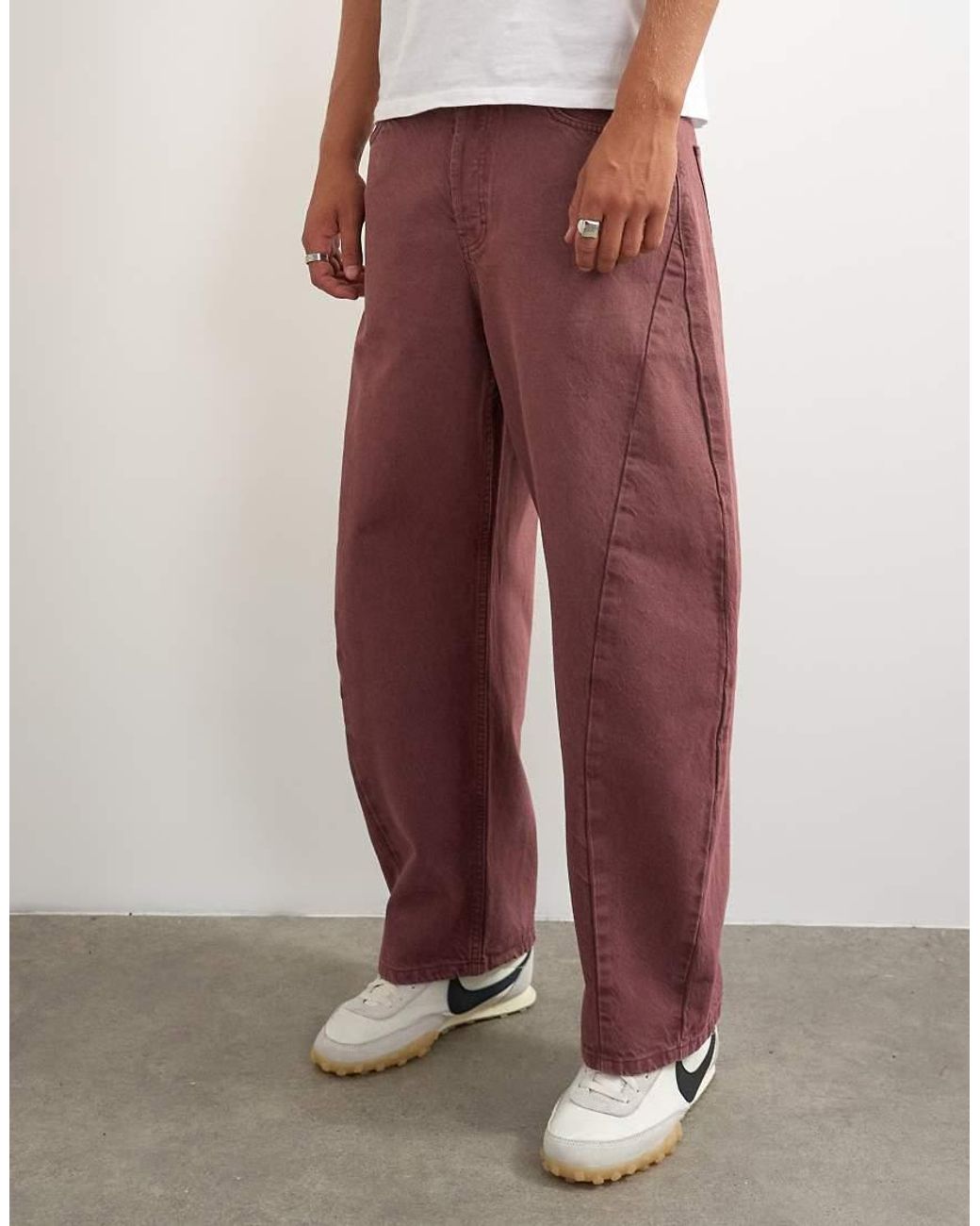 Topman White Rigid Barrel Fit Jean for men