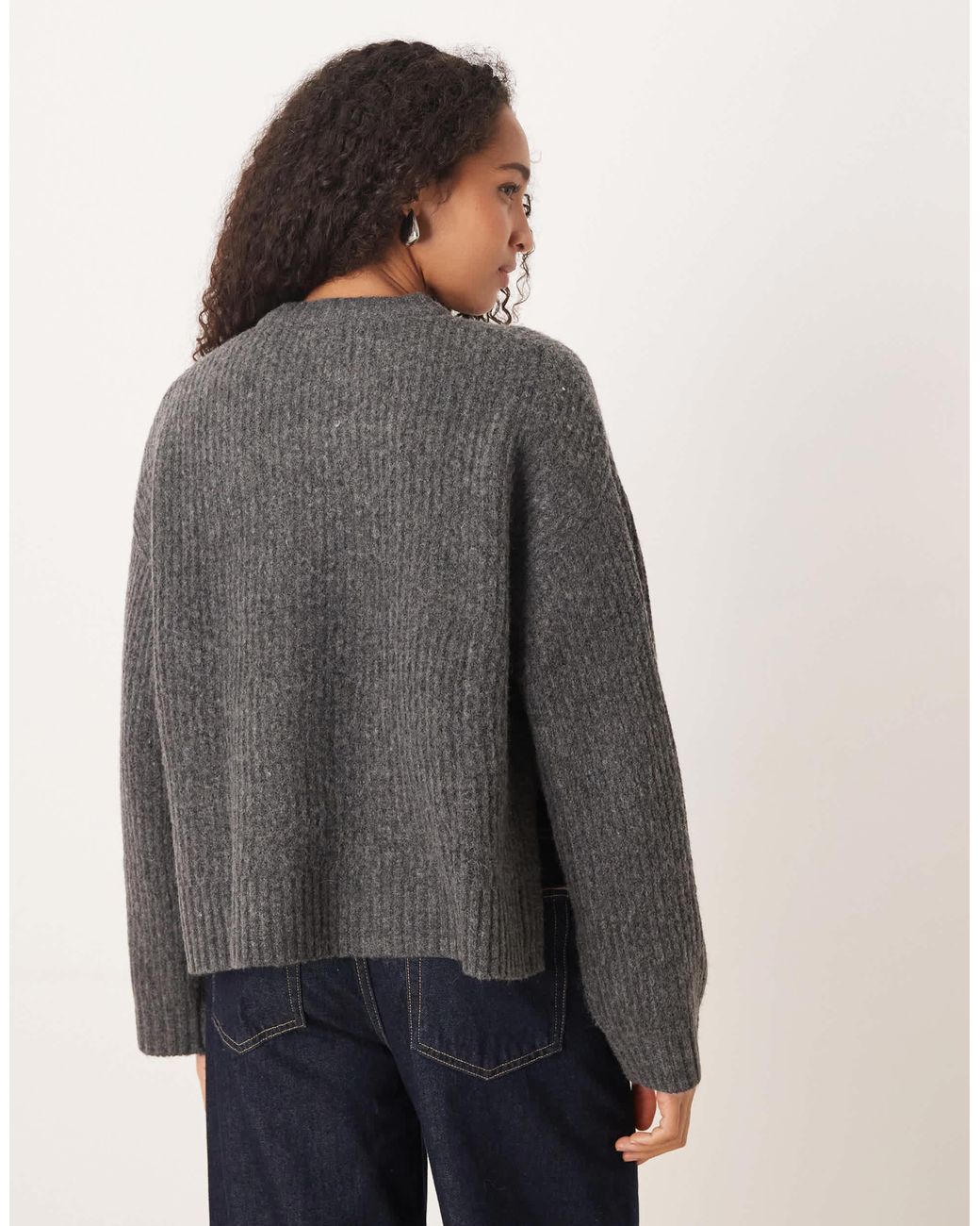 JJXX Gray – kastiger oversize-strickpullover