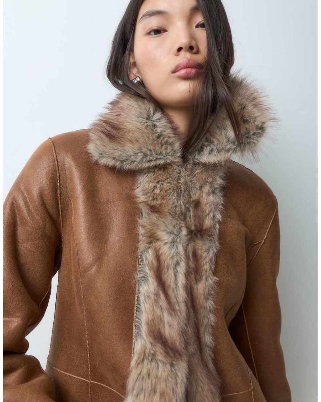 Urbancode Brown Faux Shearling Penny Lane Coat