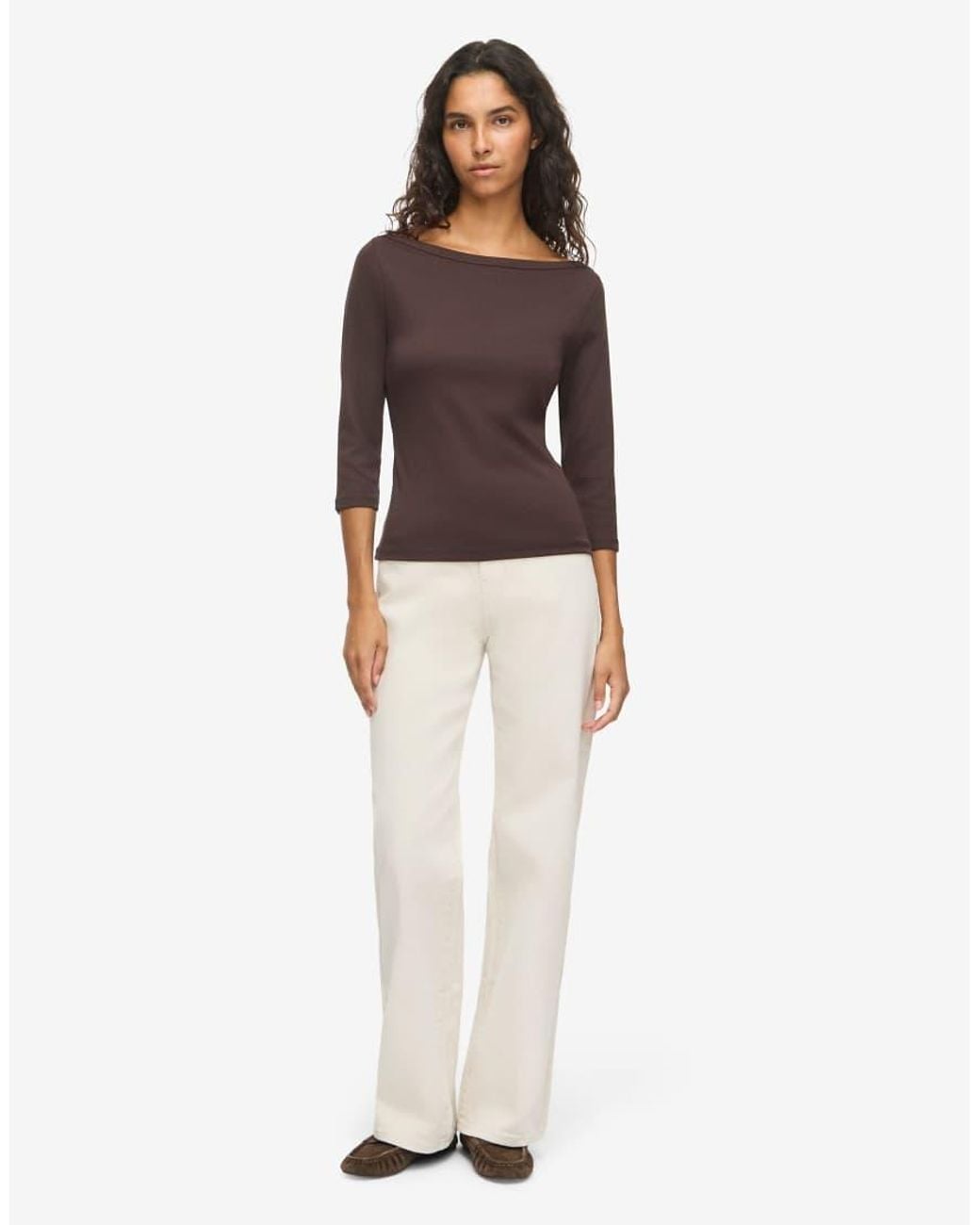 Noisy May Brown 3/4 Sleeved Blouse