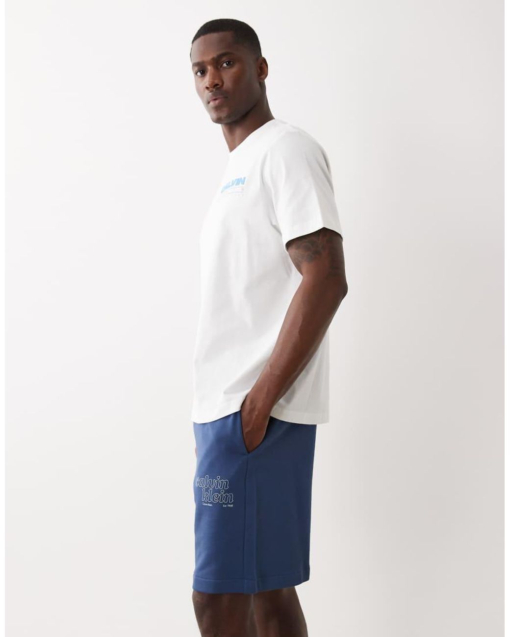 Calvin Klein White Chino Shorts for men
