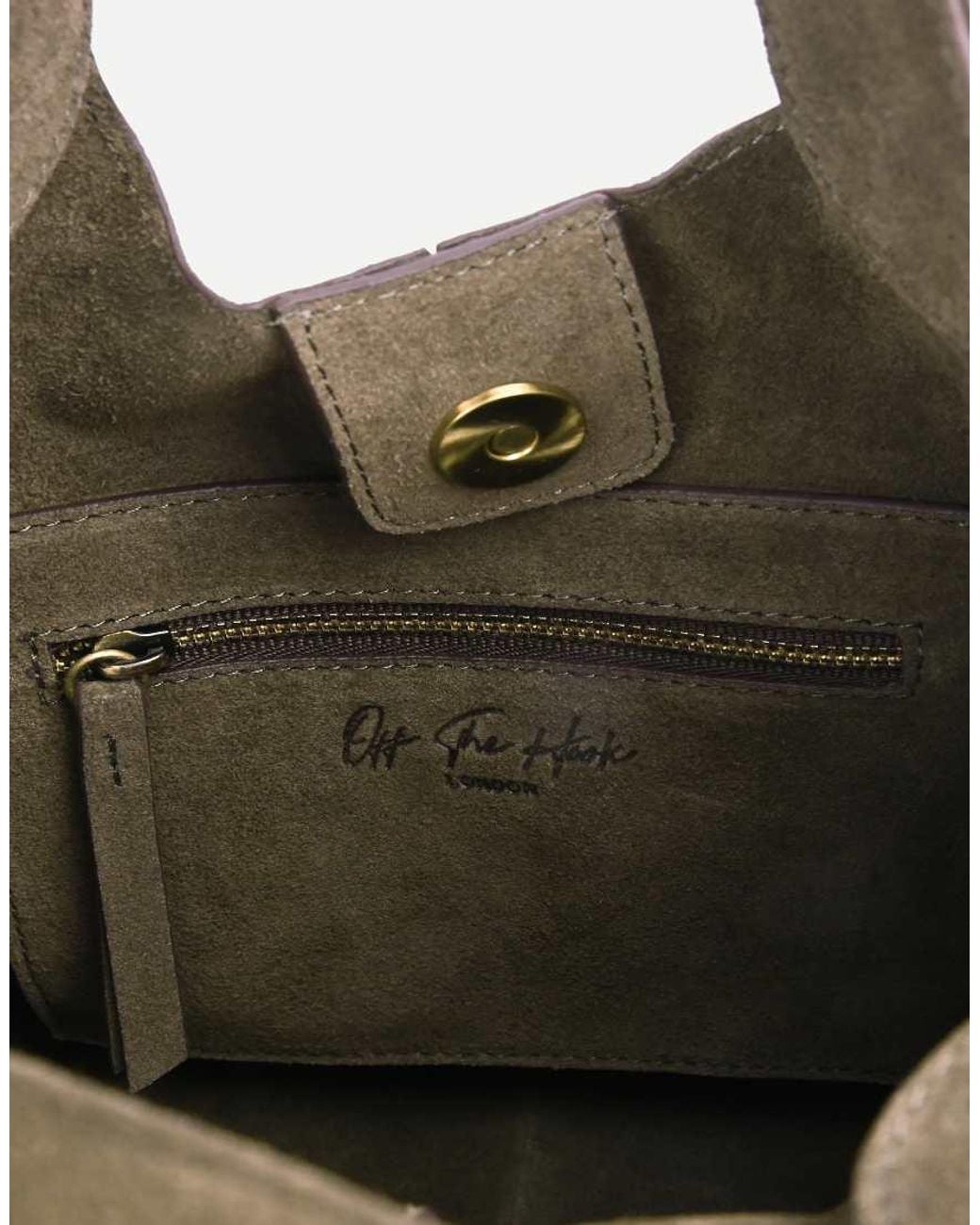 OFF THE HOOK Green Alanis Suede Tote Bag With Shoulder Strap