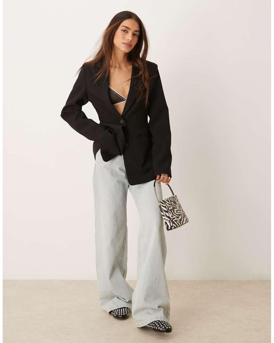 ASOS Black Moulded Hip Blazer