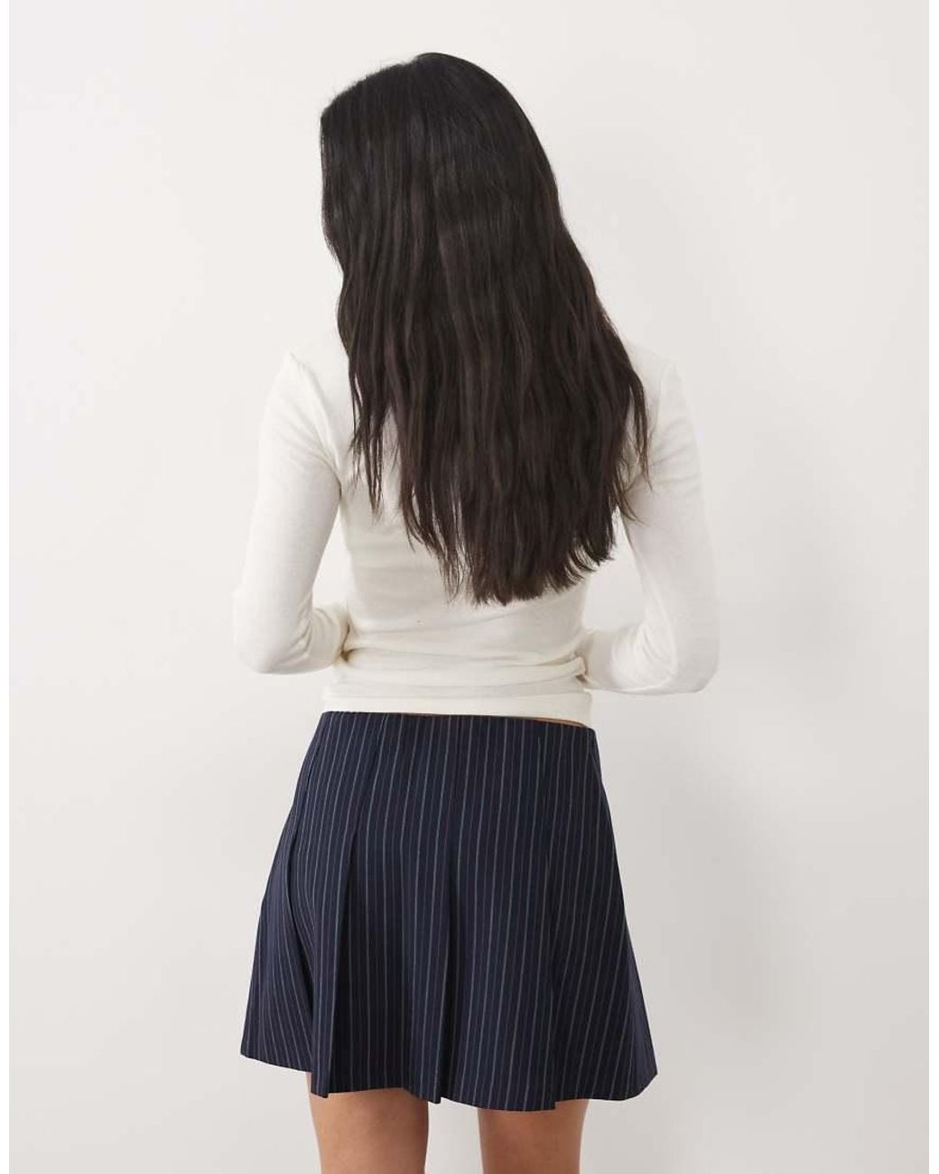 Abercrombie & Fitch White Pleated Tailored Mini Skort