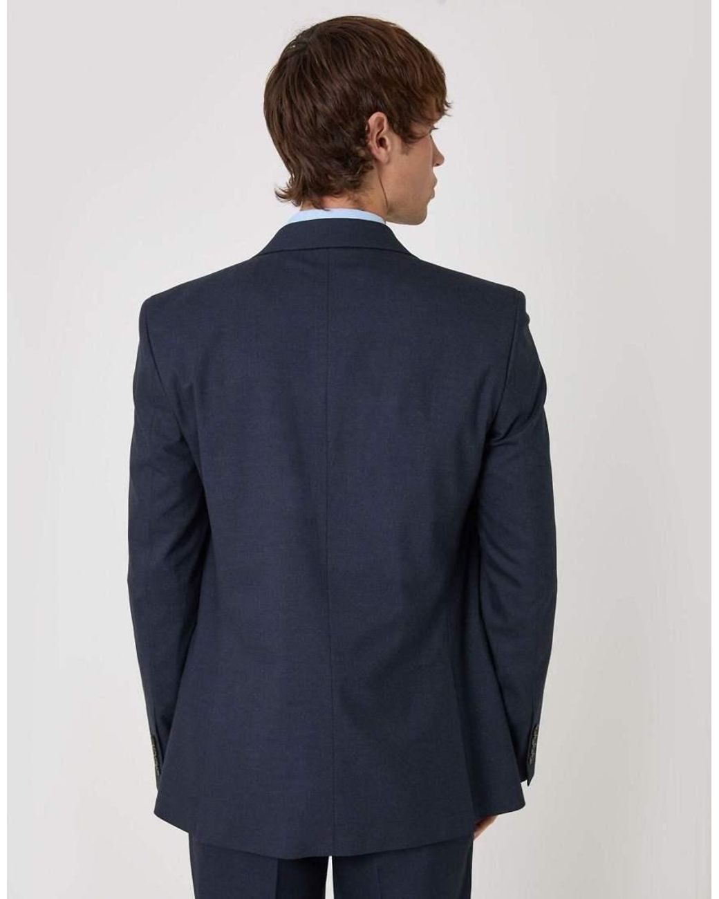 Threadbare Blue Regular Fit Double Breasted Blazer for men
