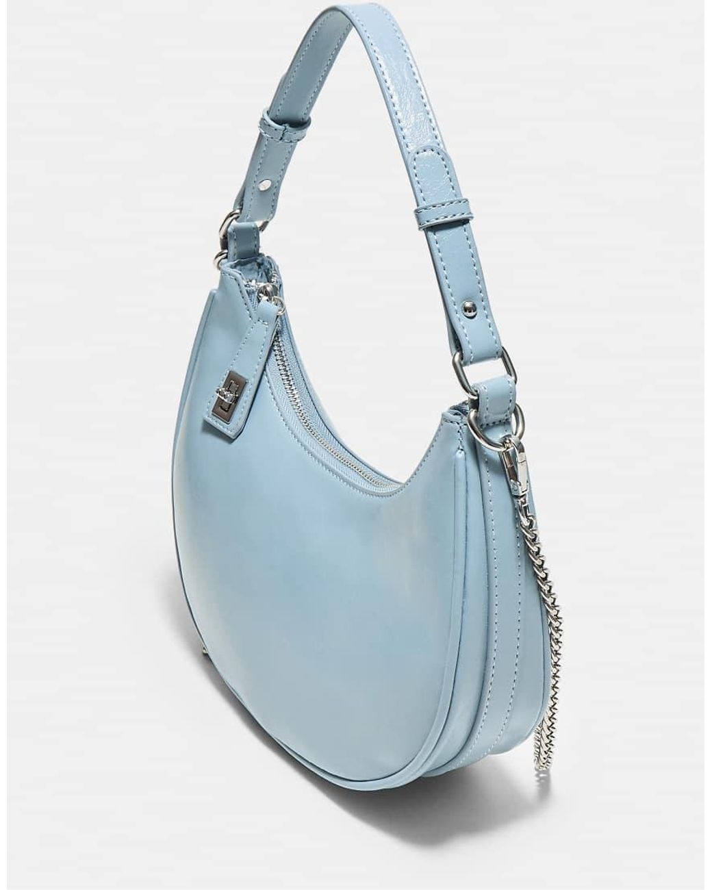 Stradivarius Blue Shoulder Bag With Chain