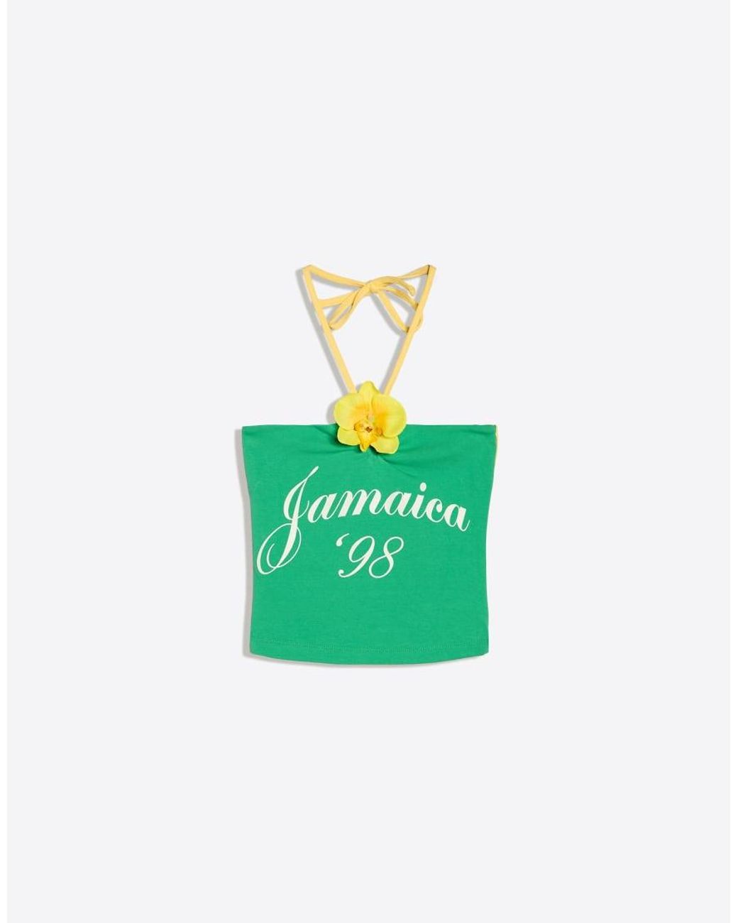 Bershka Green Halter Top With Floral Print