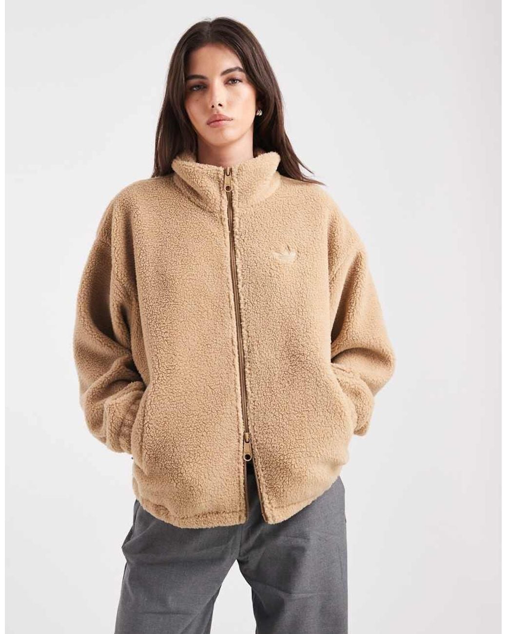 Adidas Originals Natural Teddy Fleece Jacket