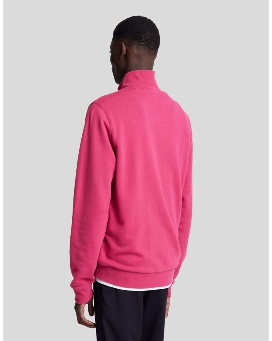 Lyle & Scott Pink Mid Layers Quarter Zip Pullover Sweatshirt for men