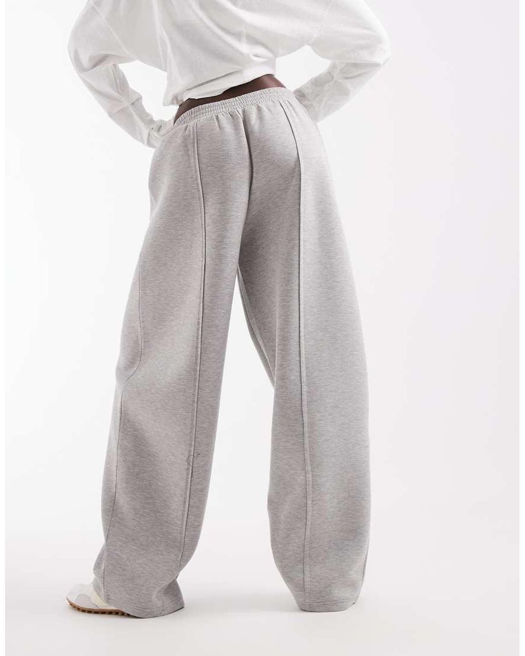 ASOS White Asos Design Tall Wide Leg jogger With Pleat Detail