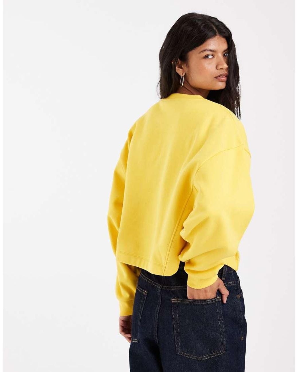 ASOS Blue Boxy Oversized Brushback Sweat